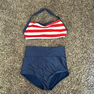 Fables by Barrie 1950s Vintage Inspired Pinup Two Piece High Waist Bikini USA